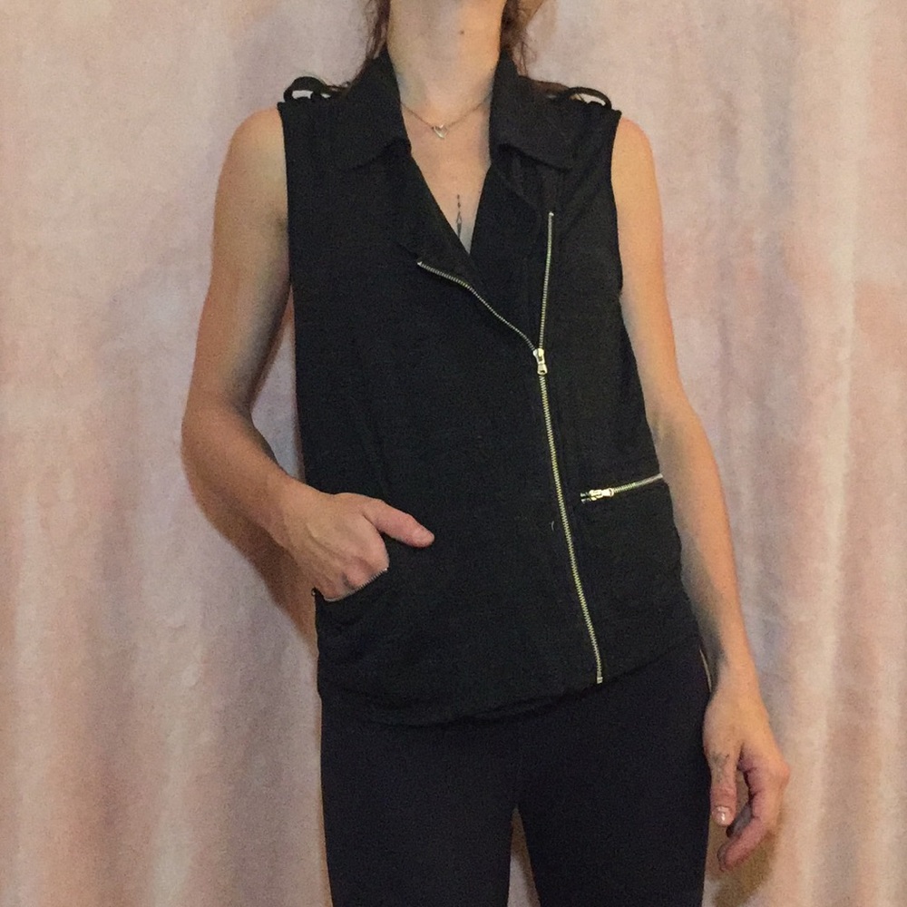 Sleeveless zipper vest jacket